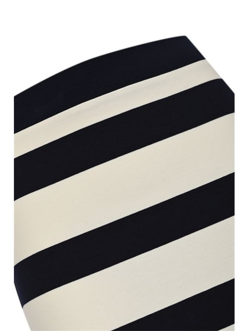 Gonna longuette MMLRIVIERA in maglia di viscosa a righe Avorio Blu MM Max Mara | 2616771017600004